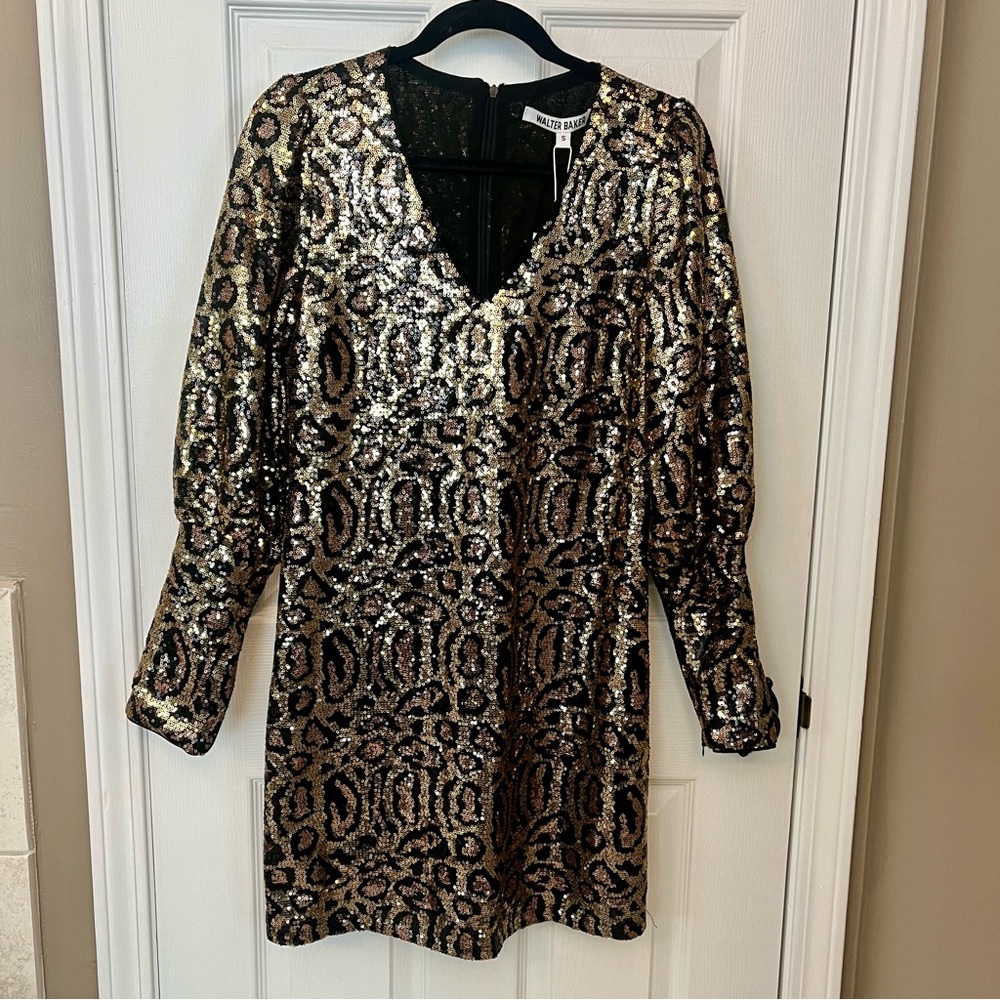 NWT Gorgeous Walter Baker Sequin Leopard Dress